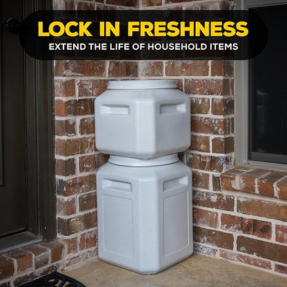 Gamma2 Gamma Seal Airtight Storage Bin - Wood, Pellet, Charcoal, and Food Container - Indoor or Outdoor Utility Bucket - BPA-Free Plastic - Made in The USA - Fits up to 50 Pounds - 14" L x 20" H