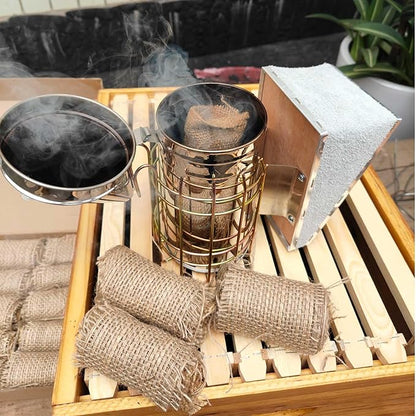 AukBeeFun Jute Burlap Rolls Smoker Fuel,2 Pound Bee Smoker Fuel for Beekeeping,Easy to Light Produce a Clean and Cool Smoke Burn for A Long Time