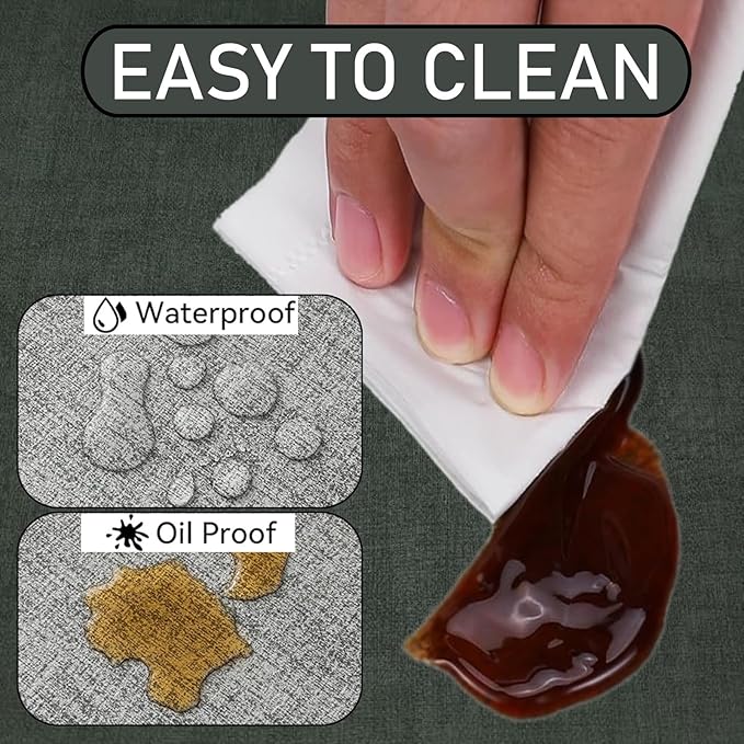 Round Table Placemats Set of 4, Faux Leather Wedge Shape Place Mats Heat Resistant Wipeable Washable Table Mats, Heavy Duty Kitchen Dining Mats(Dark green)