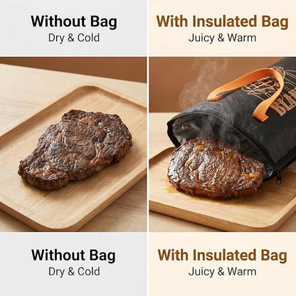BBQ Meat Blanket Grilling Meat Insulated Resting Bag Controlling Heat Loss and Moisture Retention Keep Warm Tender and Juicy 21in Wide Mouth Reusable Family Outdoor Perfect BBQ Camping (21in Black)