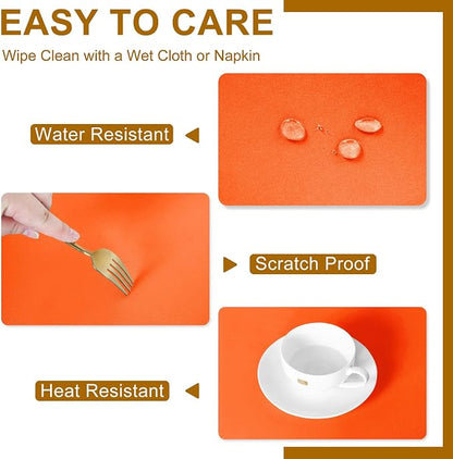 DWCN Rectangle Fall Tablecloth - Halloween Decorations Waterproof Stain and Wrinkle Resistant Table Cloth Cover for Kitchen Dining Room Party and Outdoor Use, Pumpkin Orange, 54 x 80 Inch
