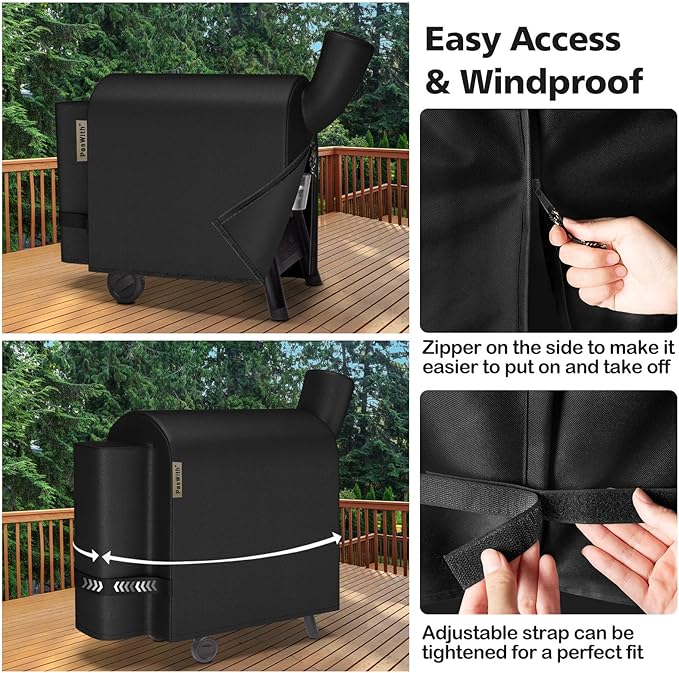 Grill Cover for Traeger Pro 34/780 Series BAC380 BAC504,[900D Heavy Duty Waterproof Upgraded] Wood Pellet Smoker Grill Cover for Traeger Texas 34,Z Grills 700,Accessories for Pro 34