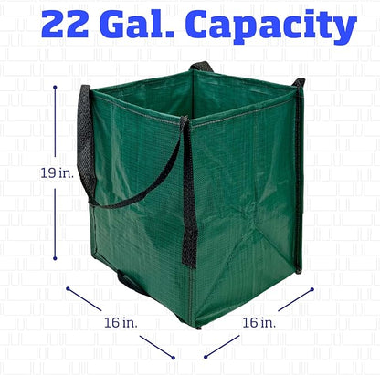 DURASACK Heavy Duty Storage Tote Bag 22-Gallon, Green, Pack of 4 | Rugged Woven Polypropylene Moving Bag, Reusable Self-Standing Design, Holds up to 500 Pounds