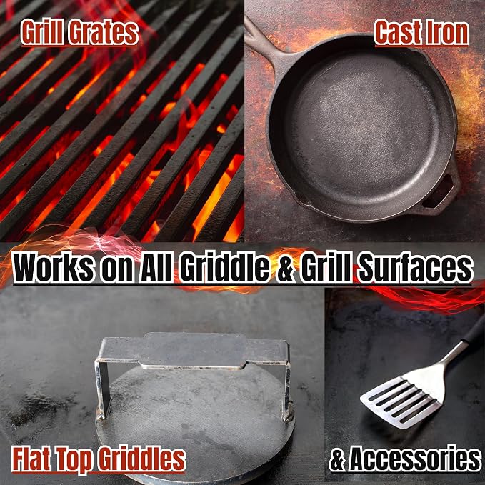 Griddle & Grill Cleaner – Flat Top Griddle Cleaner, Food-Contact Safe 1-QT | Flat Top Griddle Cleaner, Non-Caustic, Food-Contact Safe, Unscented, Residue-Free