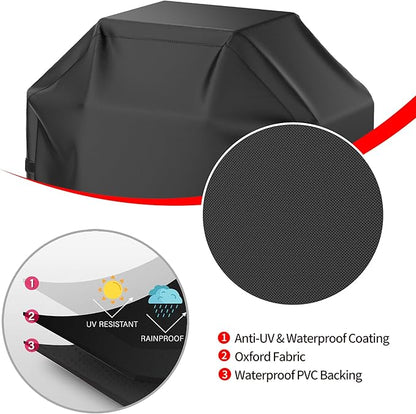 Grill Cover, 52 inch BBQ Gas Grill Cover Waterproof Weather Resistant, Fade Resistant, UV Resistant Material for Most Grills, Black
