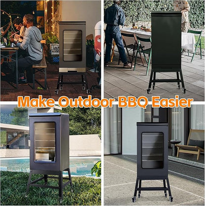 Mobile Stand for EAST OAK 30 inch Electric Smoker, Leg Extension Kit with Wheels for EAST OAK 30" Outdoor Electric Smoker, Smoker Grill Stand for Outdoor Barbecue,Black,All Steel Mobile Stand Base