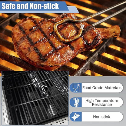Criditpid Grill Replacement Parts for Charbroil Advantage 6 Burner 463240115, Grill Grates, Heat Plates, Burners, Carryover Tubes and Igniters for Char-Broil Advantage Grill Parts