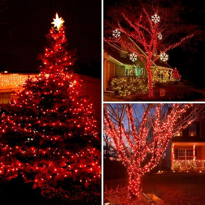 Connectable 200 LED String Lights Indoor Outdoor, 66FT Red Christmas Lights Waterproof, 13 Modes with Timer, Twinkle Fairy Lights Plug in Clear Wire for Christmas Tree, Bedroom, Halloween Decor
