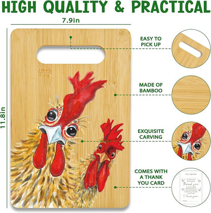 Rooster Cutting Board, Charcuterie Board for Kitchen Decor | House Warming Gifts for Chicken Lovers Couples Friends -19