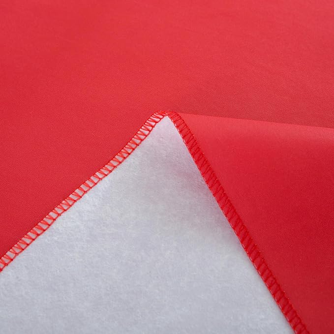 LIBERECOO Vinyl Tablecloth with Flannel Backing, Red, Waterproof, Stain-Resistant, Easy-Clean Table Cover for Holiday, Dining, Kitchen, and Outdoor Use, 60" x 84" Rectangle