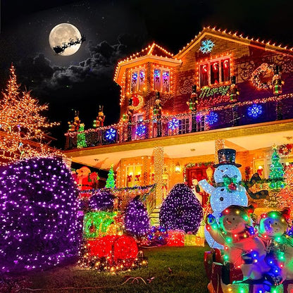 JMEXSUSS 250 LED Orange to Purple Christmas String Lights Indoor Outdoor Waterproof for Garden Patio Party Halloween Christmas Decorations