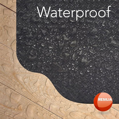 RESILIA Large Under Grill Mat – Heavy Duty, Reusable Outdoor Floor Protector Mats for Deck, Patio, & Garage – 72 Inch x 48 Inch with 12 Inch Splatter Protection Lip, Black Orange Peel, Made in the USA