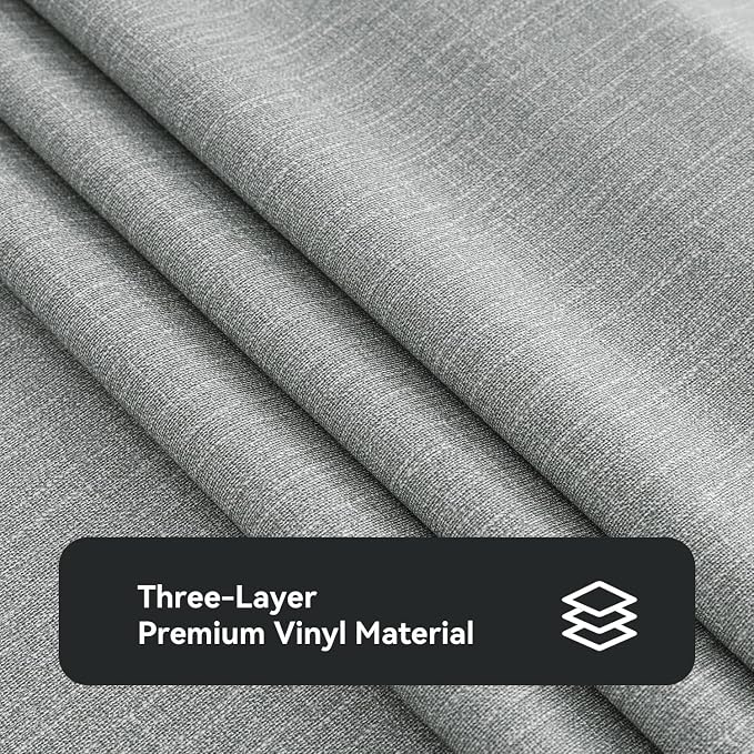 Romanstile 100% Waterproof PVC Tablecloth, Square Oil Spill Proof Stain Resistant Vinyl Table Cloth, Wipe Clean Plastic Table Covers for Kitchen/Dining/Parties - 54 x 54 Inch, Light Grey