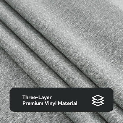 Romanstile 100% Waterproof PVC Tablecloth, Rectangle Oil Spill Proof Stain Resistant Vinyl Table Cloth, Wipe Clean Plastic Table Covers for Kitchen/Dining/Parties - 60 x 120 Inch, Light Grey