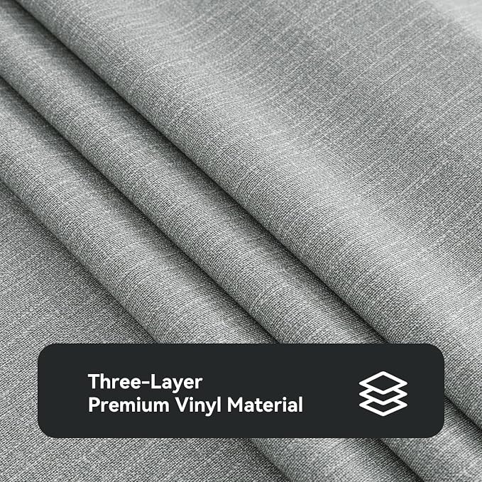 Romanstile 100% Waterproof PVC Tablecloth Rectangle, Outdoor Oil Spill Proof Stain Resistant Vinyl Table Cloth, Wipe Clean Plastic Table Covers for Kitchen/Dining/Parties - 54 x 78 Inch, Light Grey