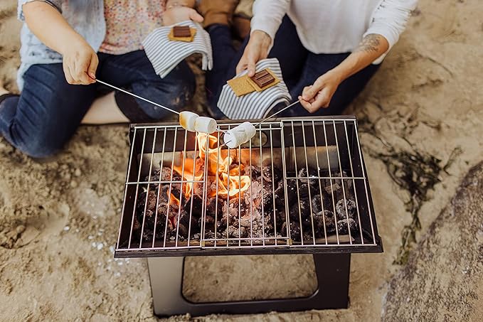 PICNIC TIME NCAA Purdue Boilermakers X-Grill Portable Grill, Camping Grill, Small Charcoal Grill for Tailgating, (Black)