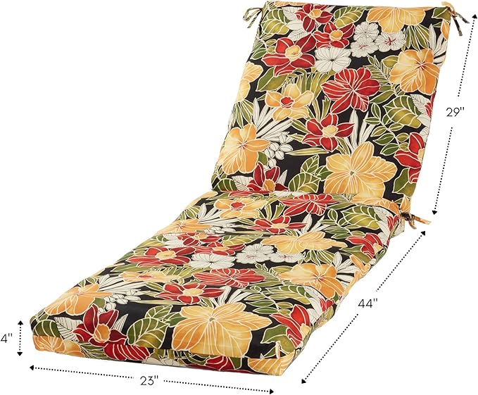 Outdoor Reversible Chaise Lounge Chair Cushion, Aloha