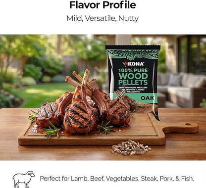 Kona Smoke Pods 100% Oak Pellets Intended for Ninja Woodfire Grill, 24 Stay-Fresh - Sealed Single-Use Pouches for No-Mess Smoking Sessions