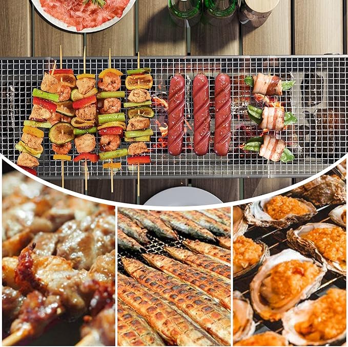 Ergocar BBQ Grill, Foldable and Portable Stainless Steel BBQ, Charcoal Grill with Stand and Drawer Type Ash Accumulator, for Outdoor Picnic Garden Terrace Camping Trip