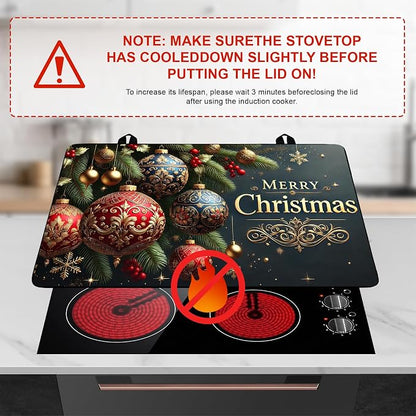 Christmas Stove Top Cover Snowman Stove Top Cover for Home Decoration Kitchen Pad Non-Stick Washable Cooktop Covers Countertop Protector Keep Stove Clean 28"x20" (Ball)