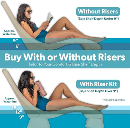 Coast Modern in Pool Lounge Chair - Waterproof & Weighted Chaise Lounger - Outdoor Pool Furniture for Patio or in Baja Shelf - Sand