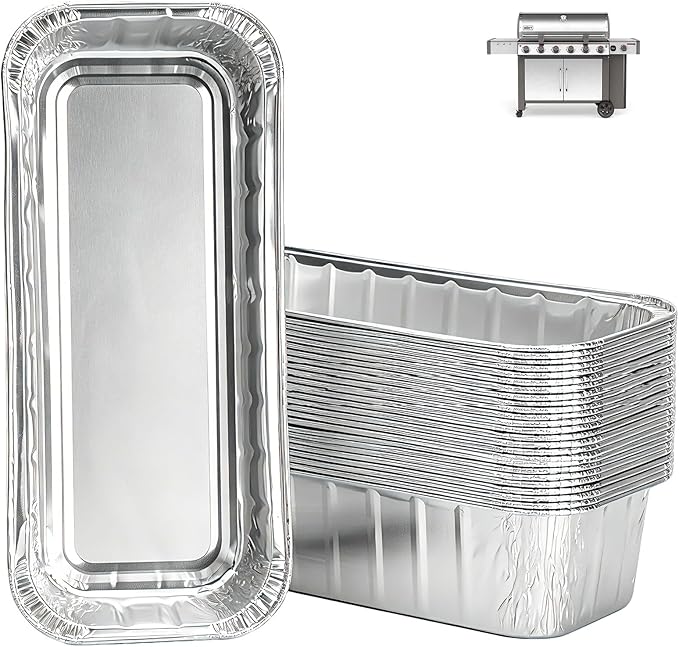 6498 6417 Grease Catcher Pans for Weber Genesis II 400 & 600,Aluminum Foil Tray Liners for Weber 28''/36" Gas Griddle, for Weber 400/600 Summit Series Smokefire EX6 EPX6 EX4 Gas Grill,20 Packs