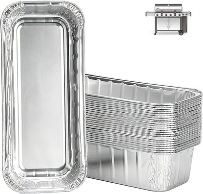 6498 6417 Grease Catcher Pans for Weber Genesis II 400 & 600,Aluminum Foil Tray Liners for Weber 28''/36" Gas Griddle, for Weber 400/600 Summit Series Smokefire EX6 EPX6 EX4 Gas Grill,20 Packs