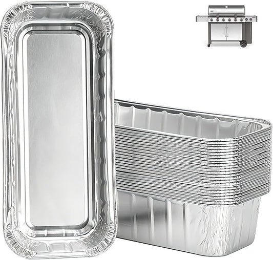 6498 6417 Grease Catcher Pans for Weber Genesis II 400 & 600,Aluminum Foil Tray Liners for Weber 28''/36" Gas Griddle, for Weber 400/600 Summit Series Smokefire EX6 EPX6 EX4 Gas Grill,20 Packs