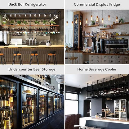 BODEGA BODEGACOOLER Commercial Bar Cooler With 3 Glass Doors,11.4 Cu.Ft Under Counter Beverage Refrigerator,Back Bar Refrigerator,Commercial Display Drink Fridge,LED Lighting Beer Wine Soda Drinks