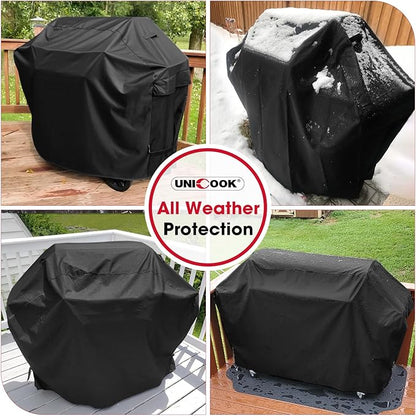 Unicook 50 Inch Outdoor BBQ Grill Cover with Air Vents/Handles/Straps, Heavy Duty Waterproof, Fade Resistant, Fits for Weber Char-Broil Nexgrill 2-3 Burner Gas Grills etc