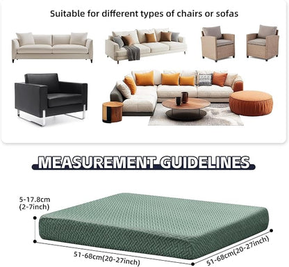 8Pcs Patio Cushion Covers, Outdoor Stretch Cushion Covers, Washable | Stretch Fit, Replacement, Washable and Reusable Furniture Protectors, Fits most patio furniture cushion covers, Cover Only