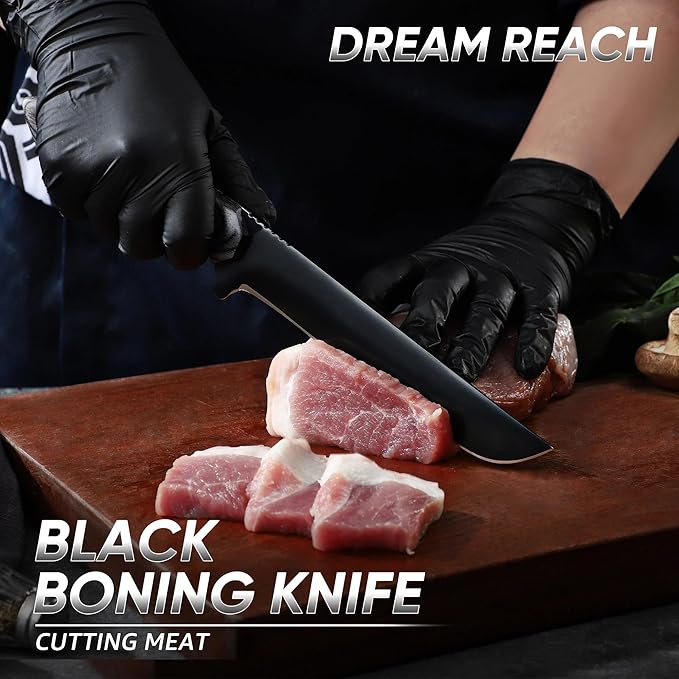 Dream Reach Fillet Boning Knife - Japanese Hand Forged Full Tang Sharp Deboning Knife for Meat Cutting, Kitchen BBQ Gift