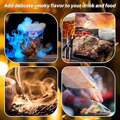 Cocktail Smoker Kit with Torch,Whiskey Smoker Kit,Bourbon/Drink/Old Fashioned Smoker Kit with 6 Flavor of Wood Chips,Christmas Gifts for Men,Husband,Dad (No Butane)