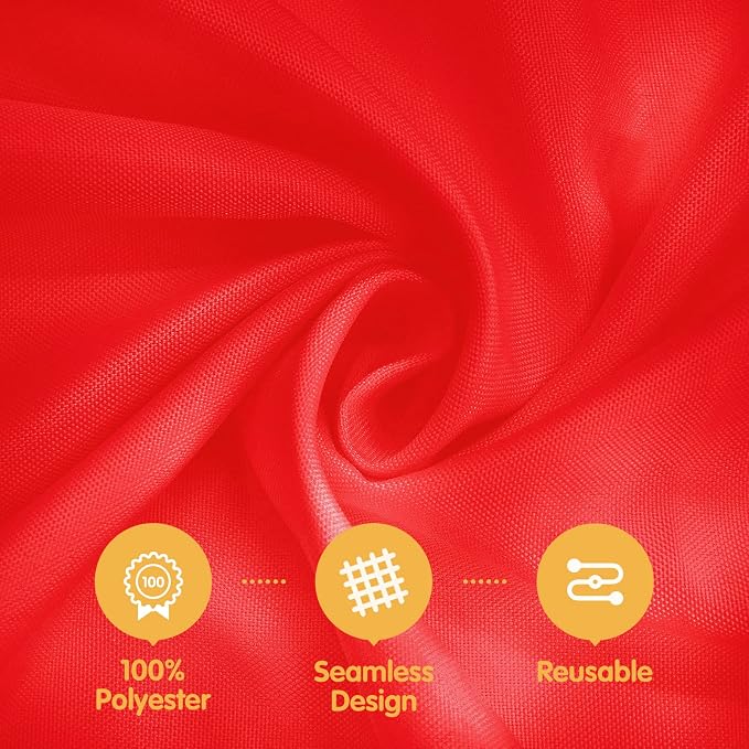 BRILLMAX 6 Pack Red Tablecloths 90x156 Inch for 8ft Rectangle Tables | 150 GSM Polyester Fabric, Floor Length Drop, Water, Stain & Wrinkle Resistant Cloth Cover for Wedding Reception Banquet Party