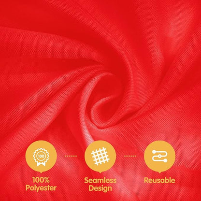 BRILLMAX 8 Pack Red Tablecloths 60x102 Inch for 6ft Rectangle Tables | 150 GSM Polyester Fabric, 15" Standard Drop, Water, Stain & Wrinkle Resistant Cloth Cover for Wedding Reception Banquet Party