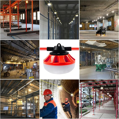 LED Construction Light, Christmas String Lights,200FT, 20000LM Industrial LED Work Lights, Super Bright Temporary Lighting for Job , Work,Outdoor, Indoor for Holiday Decoration & Practical Lighting