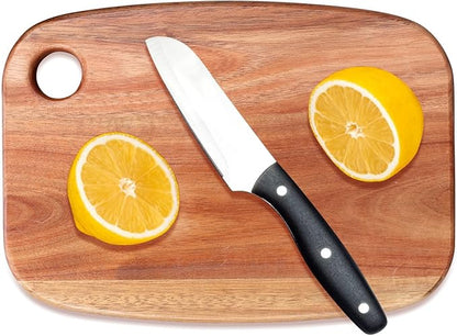 Small Acacia Wood Cutting Boards for Kitchen with Hanging – Medium Wooden Cutting Board for Vegetables, Fruit, Bread, Meat, Cheese, Charcuterie - BPA Free, 10" x 8"