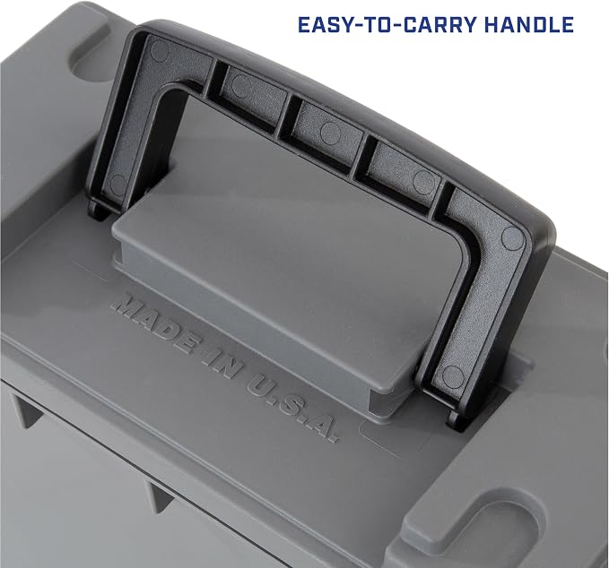 Sheffield Ammo Box Made in USA, Stackable Lockable Ammo Storage Box, Gray | 4 Pack Lockable Storage Box, Water & Dust Resistant Dry Box, Secures Hunting Gear, Gun Accessories, Supplies, Bullets