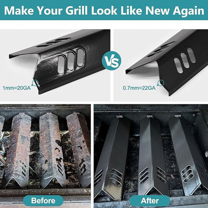 DGF510SBP Tray Replacement Parts for Dyna-glo DGF510SSP, DGF493BNP, Backyard Grill BY13-101-001-13, GBC1460W, BHG Grill BH13-101-099-01, Adjustable 24"-30" Grease Tray Drip Pan, Heat Shield Plates