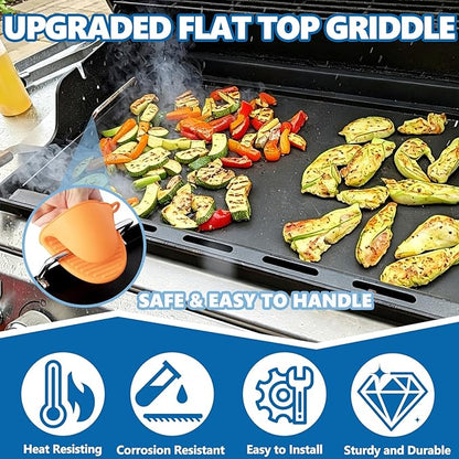 SafBbcue Full Size Griddle Insert for Weber Spirit 400 Series Flat Top Grills, Carbon Steel Griddle Insert for Weber Spirit E425/435 EP425/435 SP425/435 EX425 EPX435 Grill Replacement Parts, Non-stick