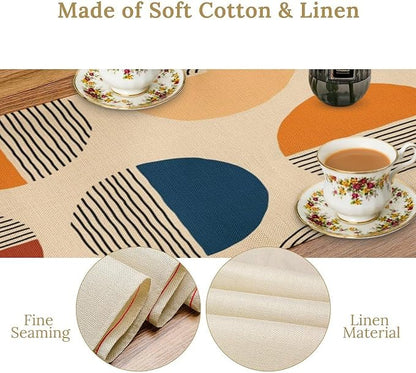 Abstract Mid Century Table Runner Sun Geometric Arch Minimalisted Modern Trendy Aesthetic Summer Seasonal Dinner Runner for Home Kitchen Dinning Holiday Party Decor 13x70in