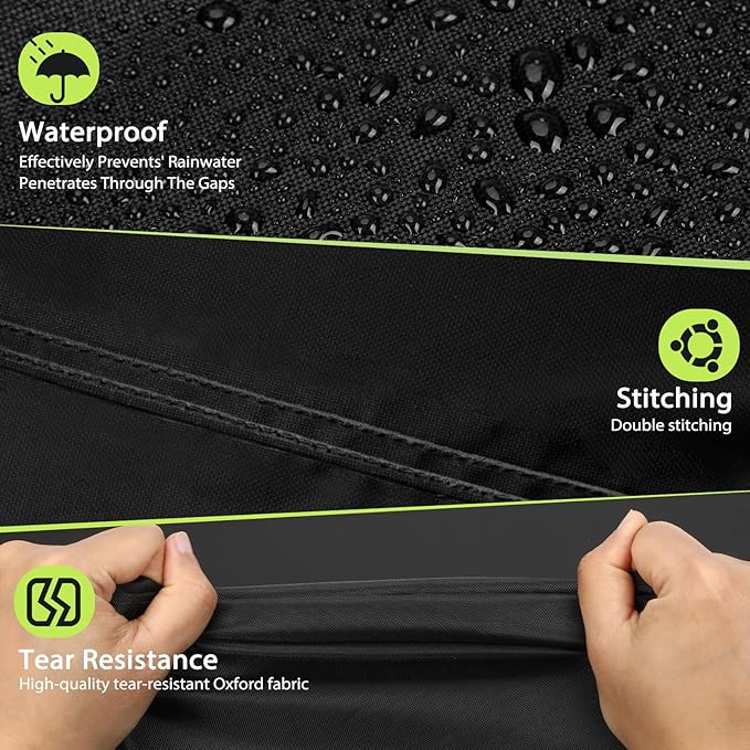 TOPCROWN Grill Cover for Outdoor Grill, Universal Fit 45"-75" BBQ Gas Grill Waterproof Anti-UV Oxford Fabric Windproof Design with Adjustable Straps, Fits Weber/Char-Broil/Nexgrill and More (48")