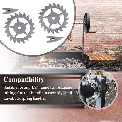 Ratchet & Paw Gear Fit for Santa Maria Grill, Suitable for Any 1/2" Round bar or Square tubing for The Handle Assembly, and LavaLock Spring Handles, 2 Pcs