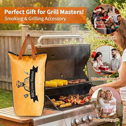 BBQ Blanket for Resting Meat – Insulated Brisket Blanket Bag, Reusable Meat Resting Blanket for Smoking, Grilling, Prep Tub Use – BBQ Accessories for Brisket, Ribs, Pork Shoulder, 21"x21"