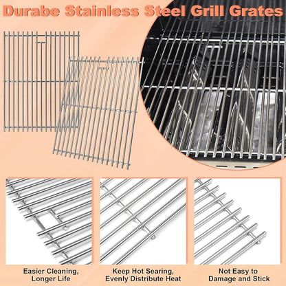 Grill Parts for Nexgrill 5 Burner 720-0888 720-0888N 720-0888A,4 Burner Nex-grill 720-0830H 720-0830 Stainless Steel Cooking Grates, Heat Plates, Burner Replacement Kit for Home Depot Nex grill