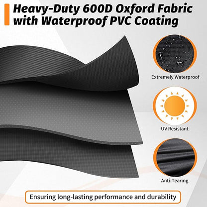 iCOVER Grill Cover 65 Inch, BBQ Grill Cover for Outdoor Grill, 600D Heavy-Duty Waterproof Gas Grill Cover BBQ Cover, Barbecue Grill Covers for Weber, Charbroil, Brinkmann, Nexgrill and More, Black