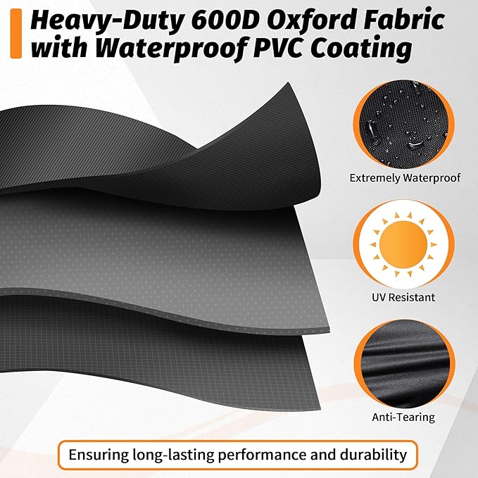 iCOVER Grill Cover, Fits for Dyna-Glo DGSS1382VCS-D and DGSS1382VCS, Heavy Duty Vertical Offset Charcoal Smoker Grill Cover, Waterproof Smoker Cover, BBQ Grill Cover for Outdoor Grill, Black