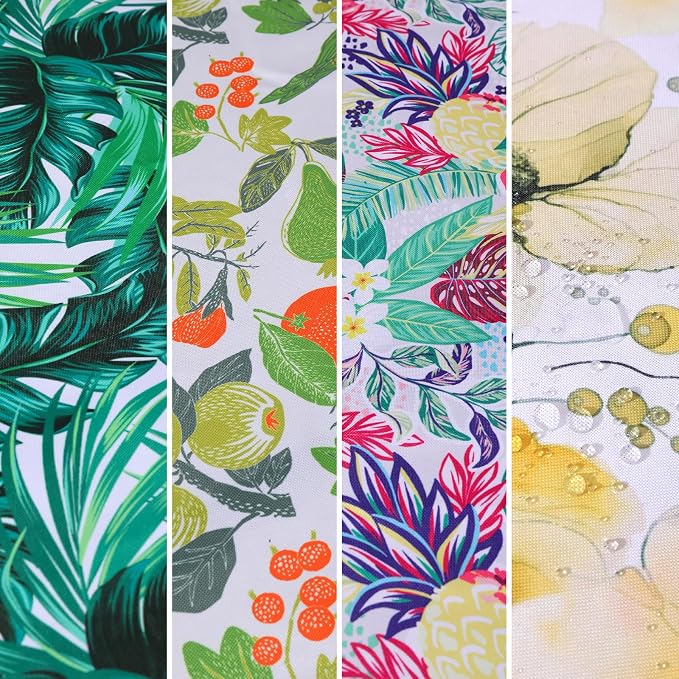 SUQ I OME Outdoor Patio Tablecloth, Bird Plants, 60'' Round with Zipper | Umbrella Hole, Zipper, Garden Tablecloth, For Backyard Parties, BBQs, Family Gatherings
