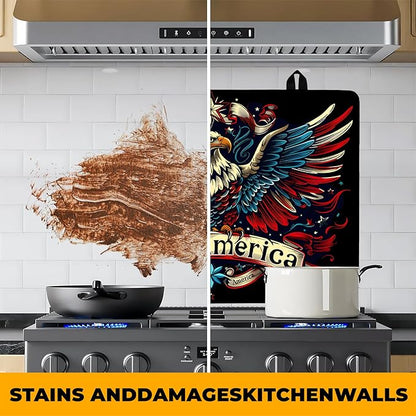 Patriotic Stove Top Cover, Heat Resistant Electric Stove Protector Mat, Large Diatomite Kitchen Counter Mat, Independence Day Decor American Flag Kitchen Accessory (eagle, 28x20 Inch)