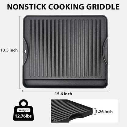 Utheer Reversible Grill Griddle for All Camp Chef 14" & 16" Stoves Cast Iron Griddle, for Camp Chef Explorer 2-Burner Stove,3-Burner, Single Burner Outdoor Stove, 1 Pack
